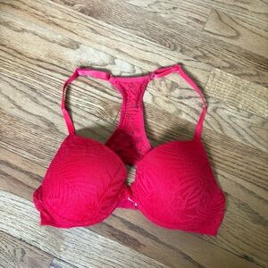PINK Red Lace Bra